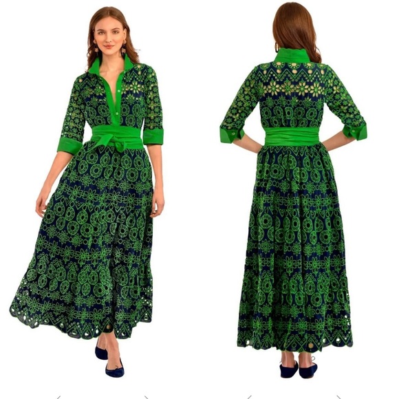 Gretchen Scott Designs Dresses & Skirts - GRETCHEN SCOTT LITTLE BO PEEP MIDI DRESS CONTRAST NWT SIZE LARGE 100% COTTON